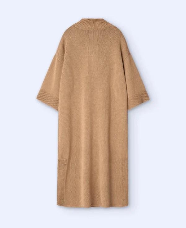 Adolfo Dominguez Robes & Combinaisons*Robe Midi A Col Cheminee Camel