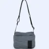Adolfo Dominguez Sacs*Sac A Bandouliere Moyen En Crinkle Recycle Gris Clair
