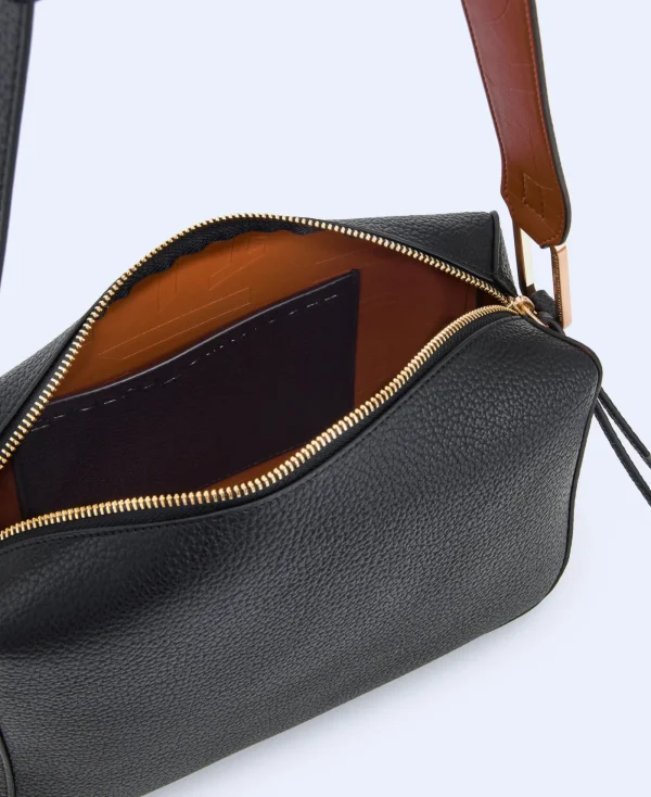 Adolfo Dominguez Sacs*Sac A Bandouliere Moyen En Matiere Recyclee Noir