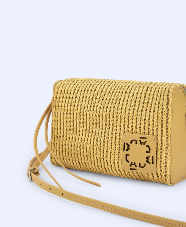 Adolfo Dominguez Sacs*Sac A Bandouliere Moyen Tresse Recycle Jaune Clair