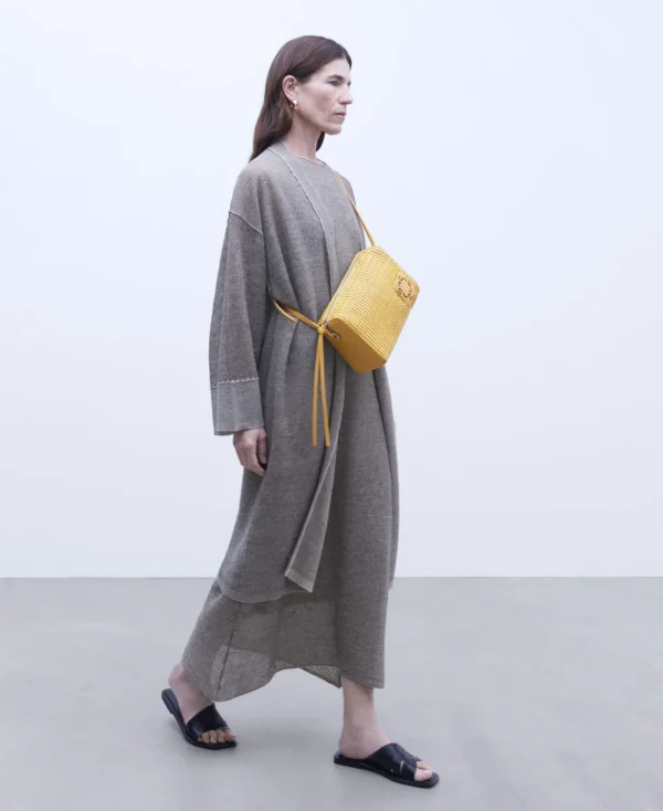 Adolfo Dominguez Sacs*Sac A Bandouliere Moyen Tresse Recycle Jaune Clair