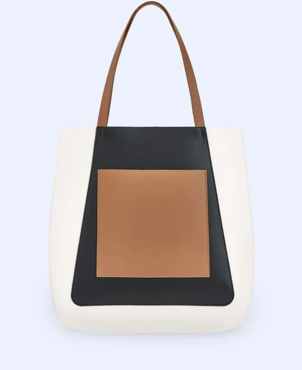Adolfo Dominguez Sacs*Sac Shopper Tricolore En Cuir De Vachette Multicolore