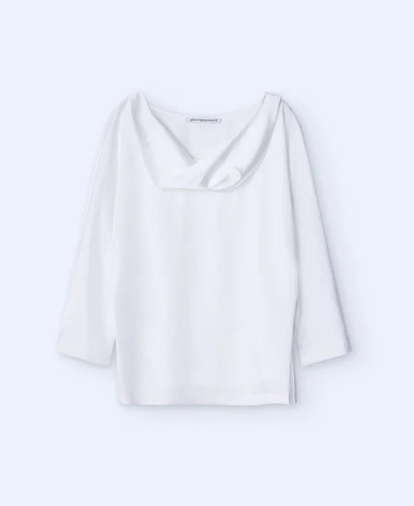 Adolfo Dominguez Chemises Et Tops*Top Court A Manches Japonaises Blanc