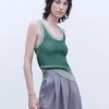Adolfo Dominguez Chemises Et Tops*Top En Maille Vanisee Vert