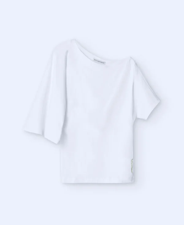 Adolfo Dominguez T-Shirts*T-Shirt Asymetrique A Manches Japonaises Blanc