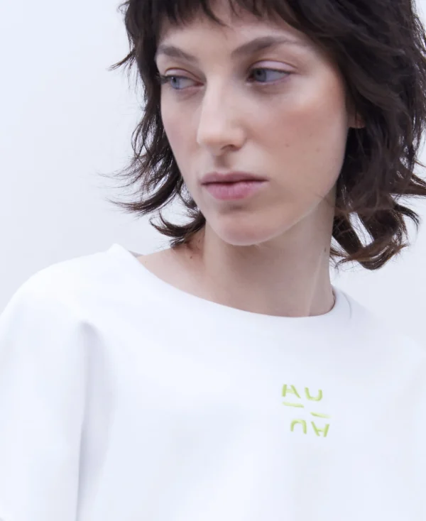 Adolfo Dominguez T-Shirts*T-Shirt Cropped En Coton Blanc