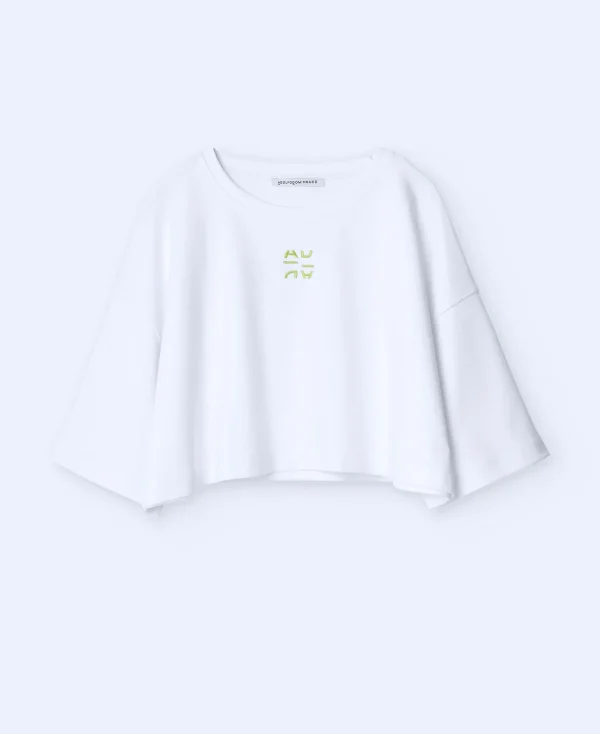 Adolfo Dominguez T-Shirts*T-Shirt Cropped En Coton Blanc