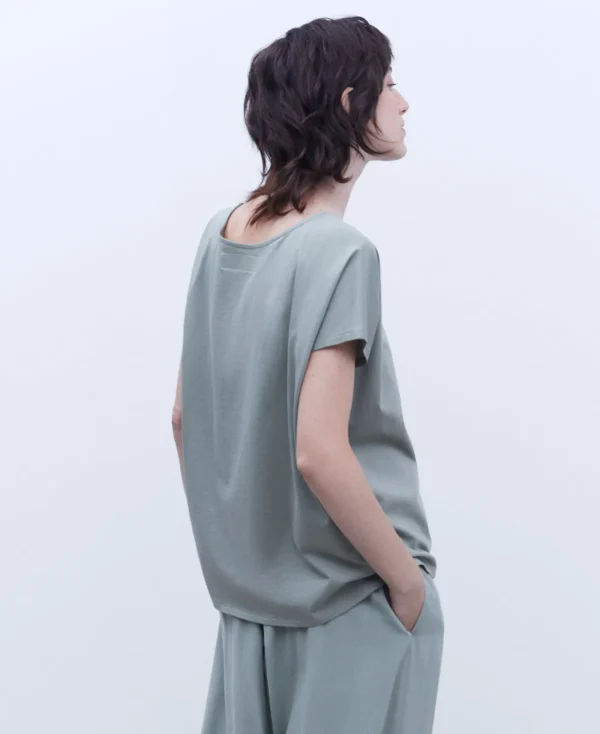 Adolfo Dominguez T-Shirts*T-Shirt En Coton A Encolure Arrondie Vert Clair
