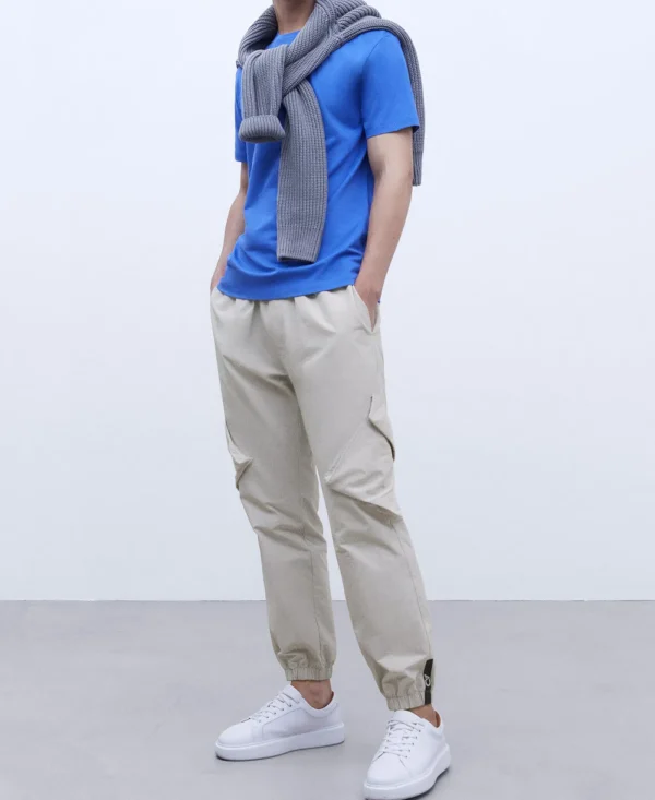 Adolfo Dominguez T-Shirts Et Polos*T-Shirt En Coton Mercerise Bleu Matisse