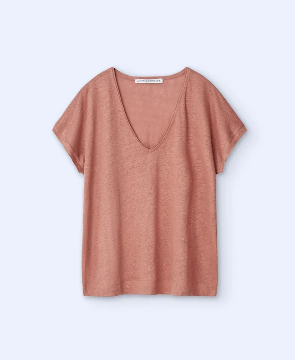 Adolfo Dominguez T-Shirts*T-Shirt En Lin Rose