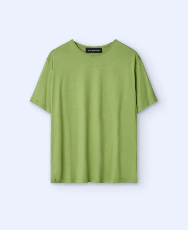 Adolfo Dominguez T-Shirts Et Polos*T-Shirt En Lyocell Et Coton Vert