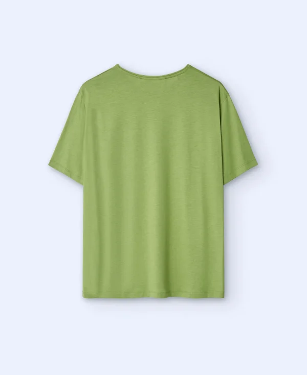 Adolfo Dominguez T-Shirts Et Polos*T-Shirt En Lyocell Et Coton Vert