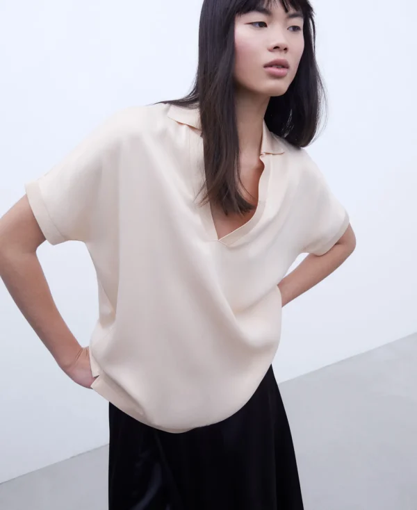 Adolfo Dominguez T-Shirts*T-Shirt Fluide A Manches Japonaises Creme