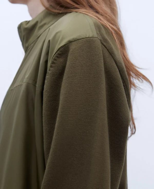 Adolfo Dominguez Mailles*Veste Harrington A Col Mao En Coton Kaki
